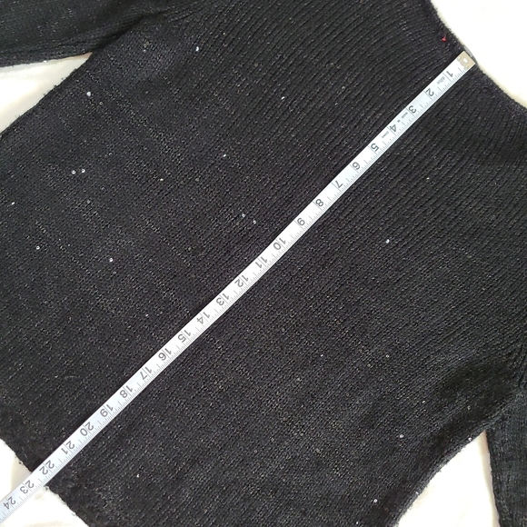 FUC Narciso Rodriguez Design Nation Black Sequined Knit Long Sleeve Sweater, L - Picture 10 of 15